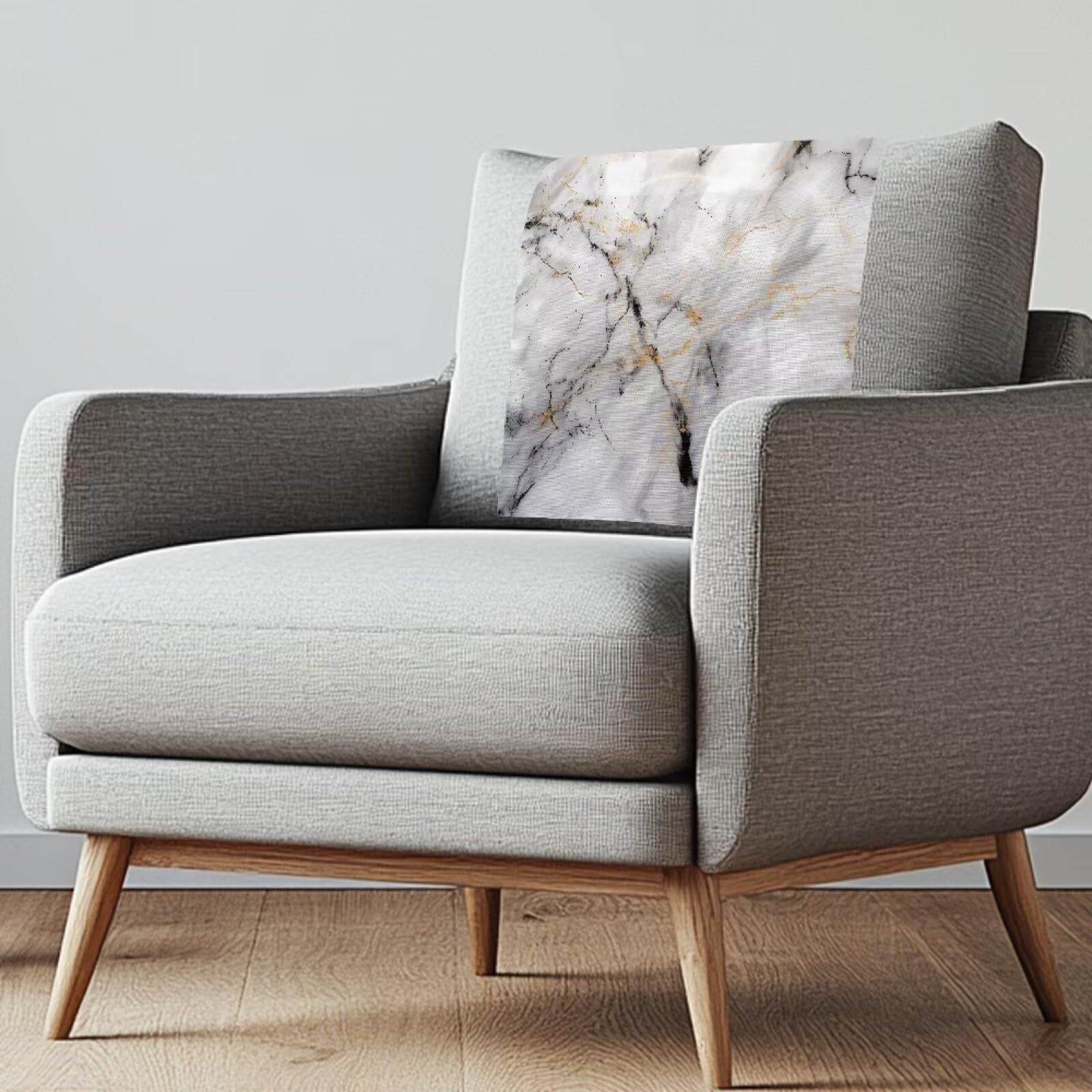 Maiyoinou Marble Headrest Cover for Recliner Chair, Easy to Install Wear Resistant Sofa Headrest Protector for Furniture Home Decoration