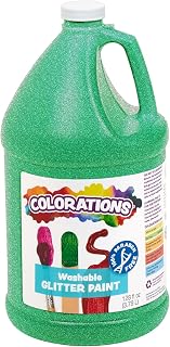 Colorations Paraben-Free Washable Green Glitter Paint, 1 Gallon