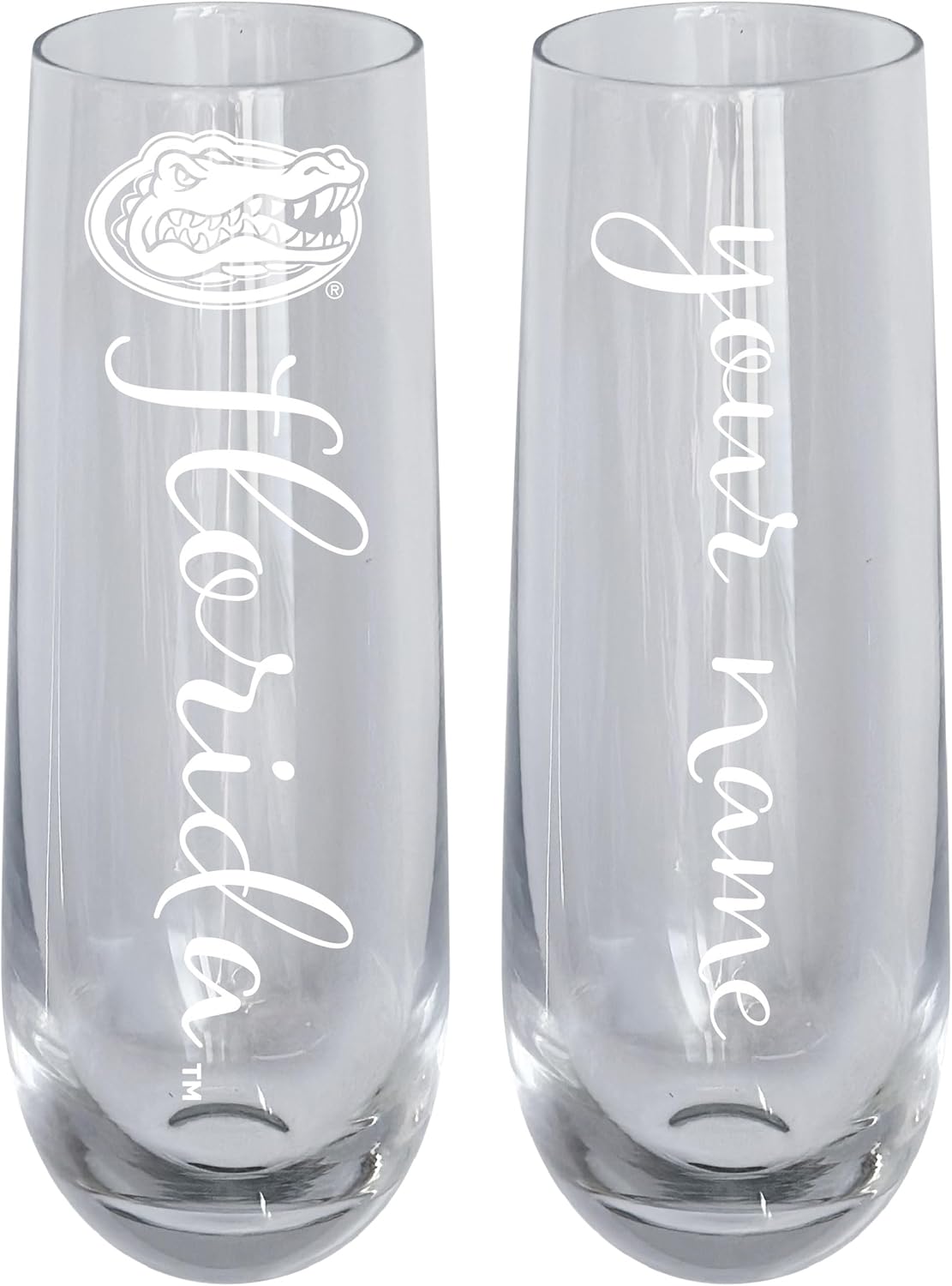 Copa de Champagne Florida Gators Personalizable 10 oz - Vidrio Grabado