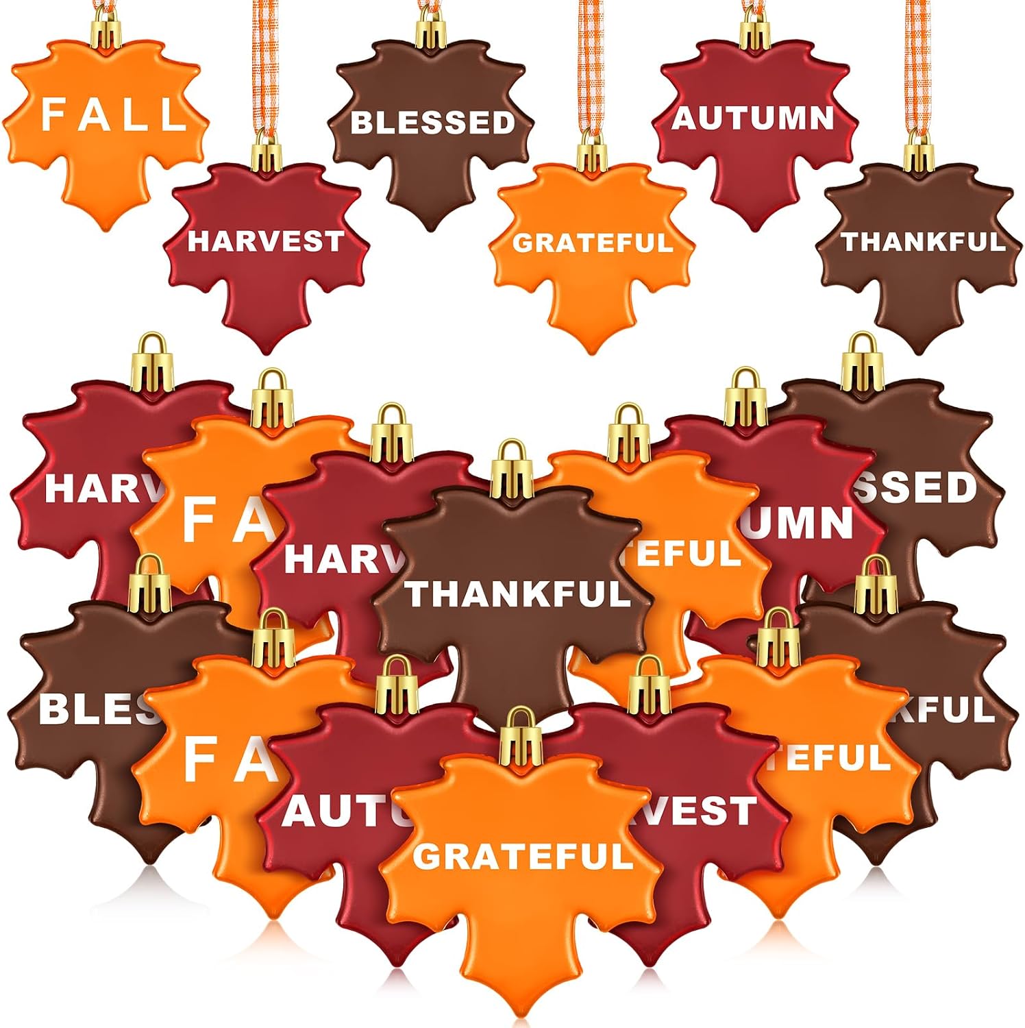 24 Pieces Fall Maple Leaf Hanging Ornaments Thanksgiving Tree Hanging Decor
