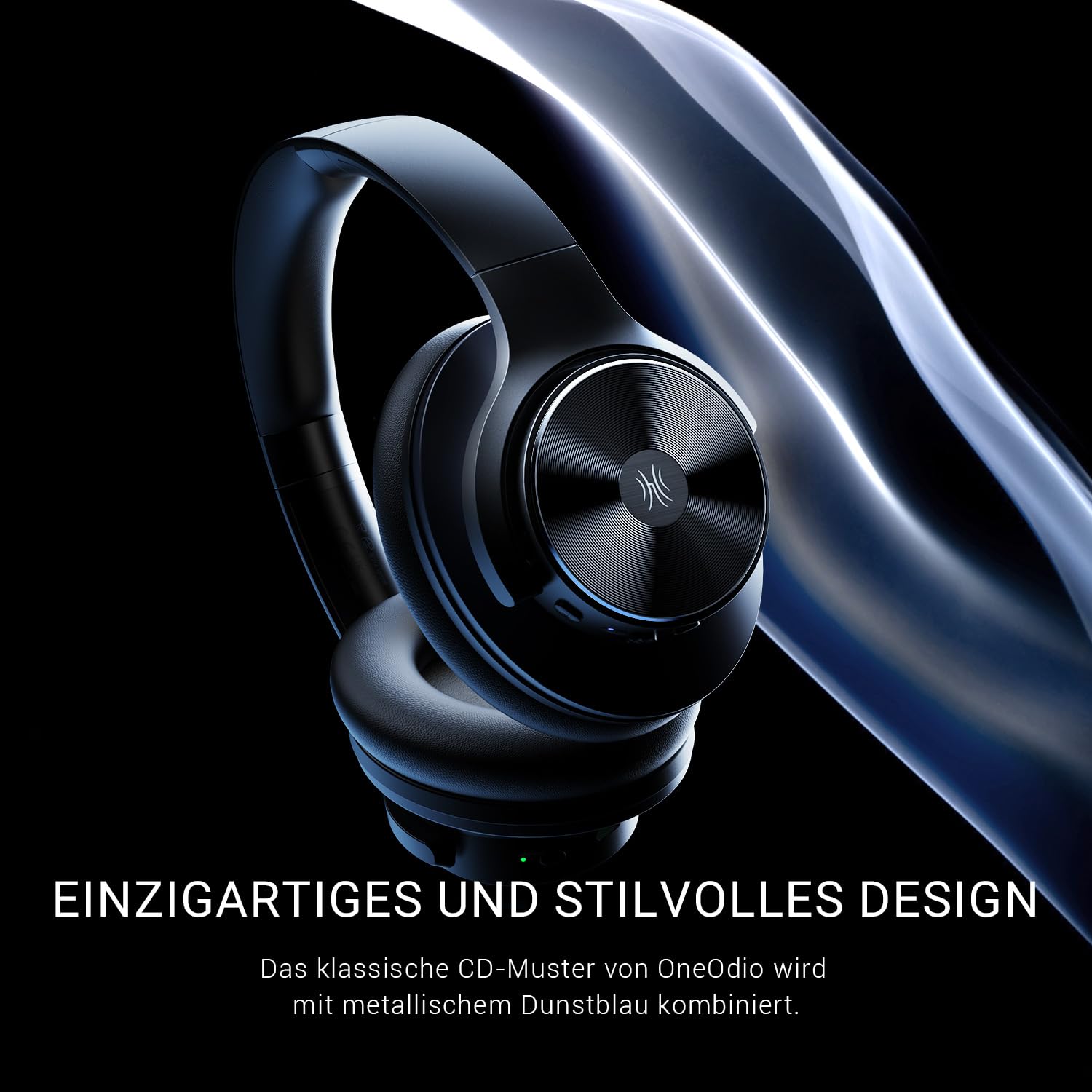 OneOdio A10 Bluetooth Kopfhörer Over Ear mit Hybrid Active Noise Cancelling [Bis zu 62 Std] Kabellos Kopfhörer im Hi-Res Audio, Tiefer Bass, Mikrofon für Reisen, Zuhause, Büro (Schwarz)