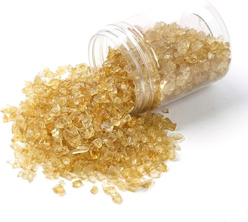 Miniatura 6 de Alan Stone - Grava de vidrio reflejante de alto brillo, gemas o gotas de fuego, piedras de cristal de fuego, para chimenea, pecera, acuario o