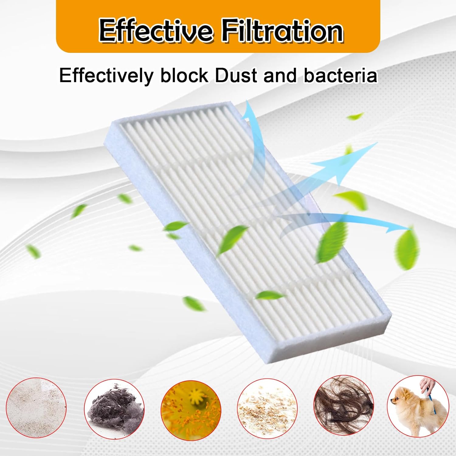 8 Pack Washable Filters Replacement Compatible with eufy Omni C20 / C10 Robot Vacuums Parts High-Effiency Filter Accessories