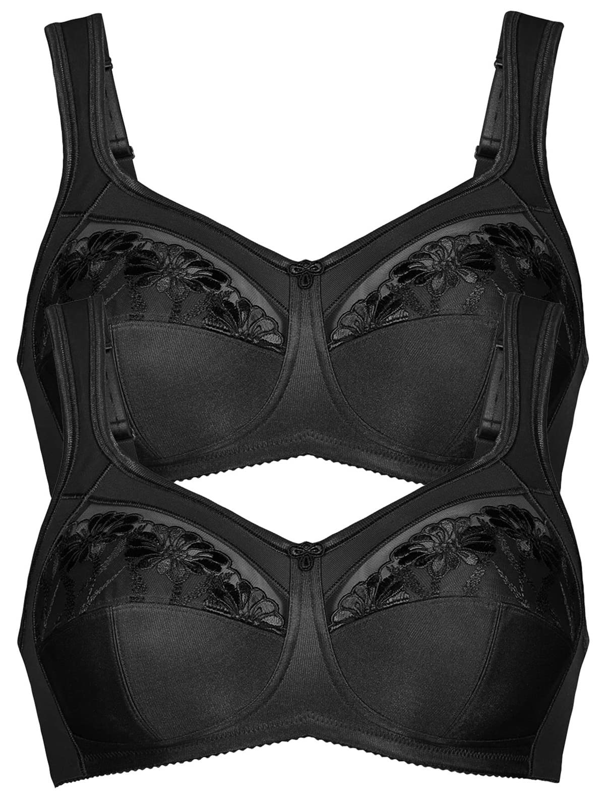 Anita Women's Wire-Free Support Bra 5448 - Non-Padded, Pack Of 2, Black, 36B - View #2