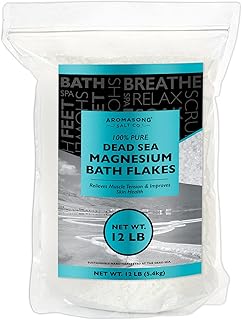 Sponsored Ad - Aromasong Raw Magnesium Flakes from The Dead Sea, 12 LB - Muscle Relaxing Magnesium Chloride Bath Salts Soa...