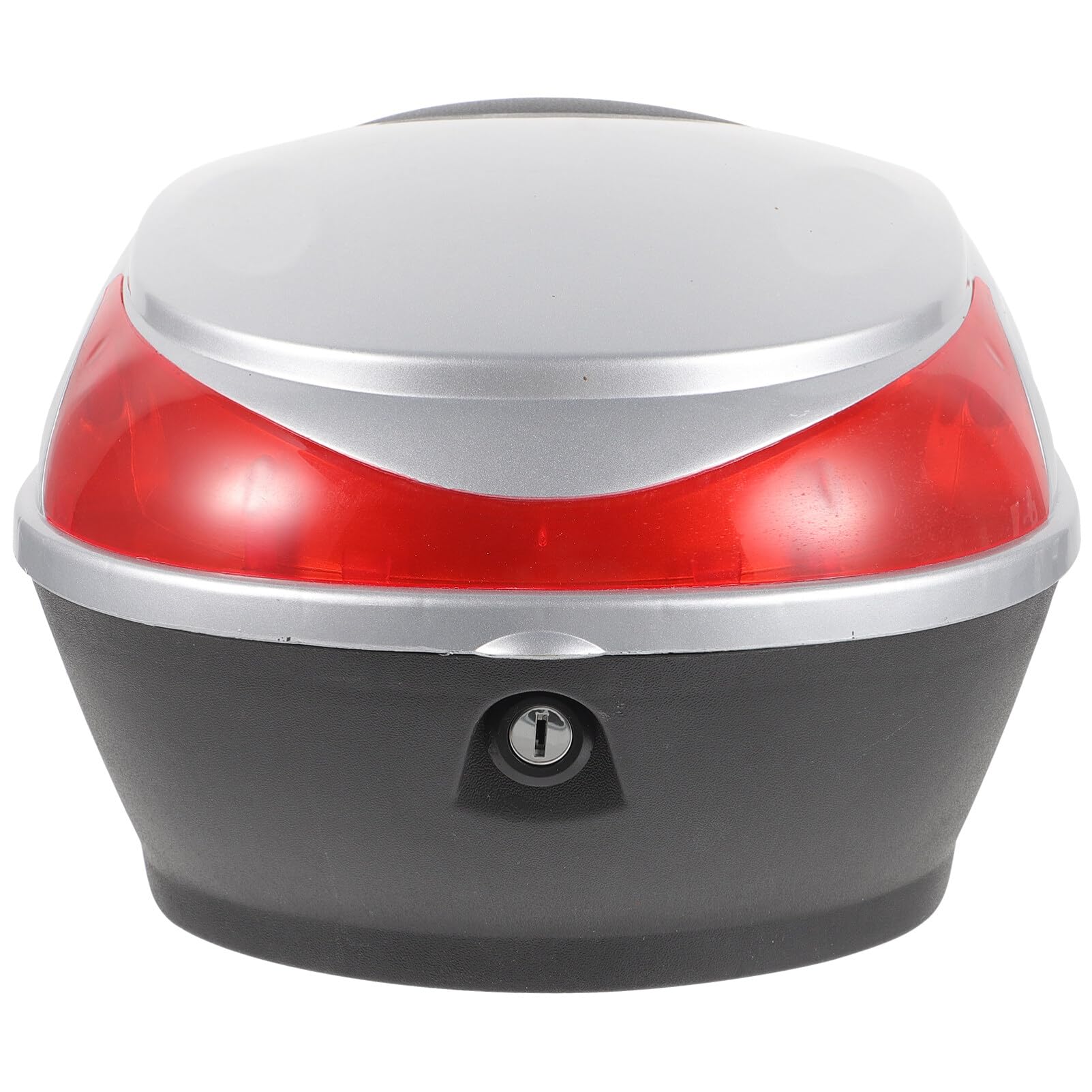 Motorcycle Tail Box: Motorcycle Top Case, Motorcycle Top Lock Storage, Scooter Trunk Luggage, Motorcycle Luggage Case Silver