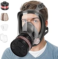 Vista 4 de Full face Respirator Mask - Gas Masks Survival Nuclear and Chemical with Activated Carbon Filter for Chemical Dust