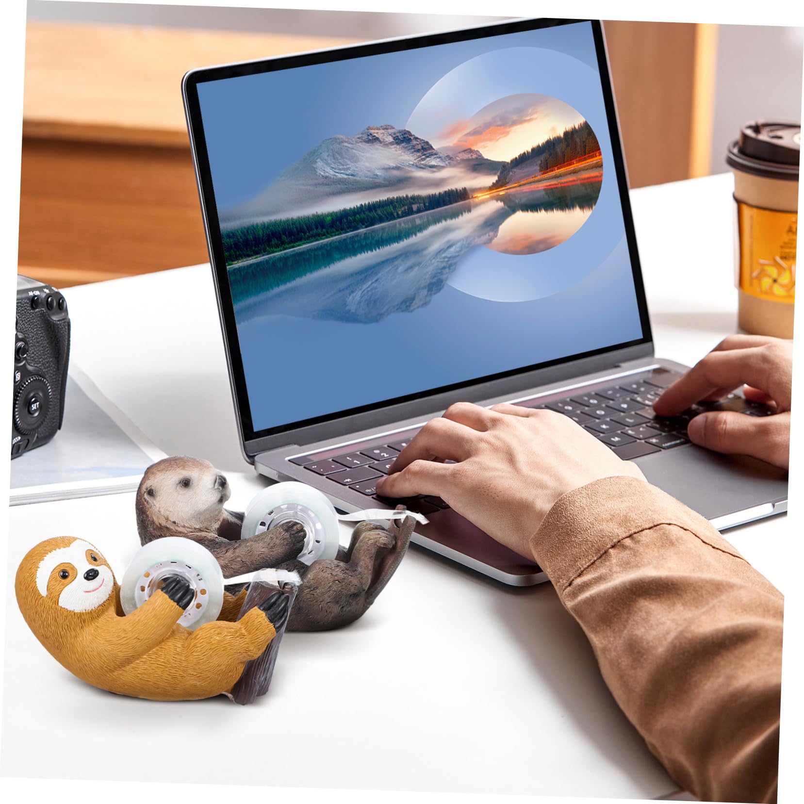 Operitacx 8stücke Niedliche Tier-geschenkrollenhalter Sloth Und Otter Tischabroller Für Klebeband Praktische Bürobedarf Für Schule Und Büro Spaß Und Funktionalität Vereint Sloth Otter