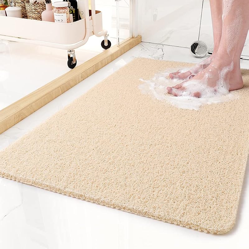 Alfombrilla antideslizante para bañera, 17x 30 pulgadas, alfombrillas de ducha para bañera, alfombrillas de baño de esponja de PVC para zonas húmedas, secado rápido
