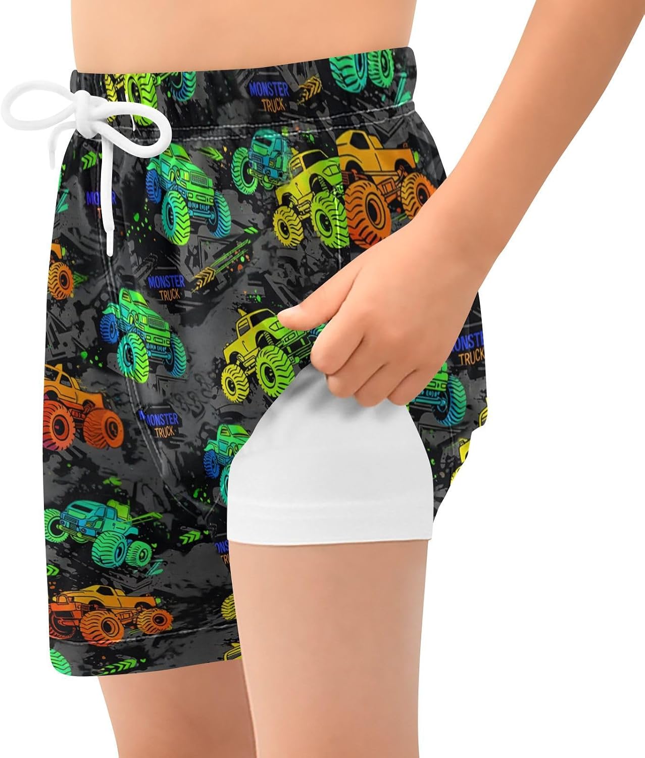 Boys Swim Trunk with Compression Liner Quick Dry Board Shorts Summer Beach Swimsuit Bathing Suit