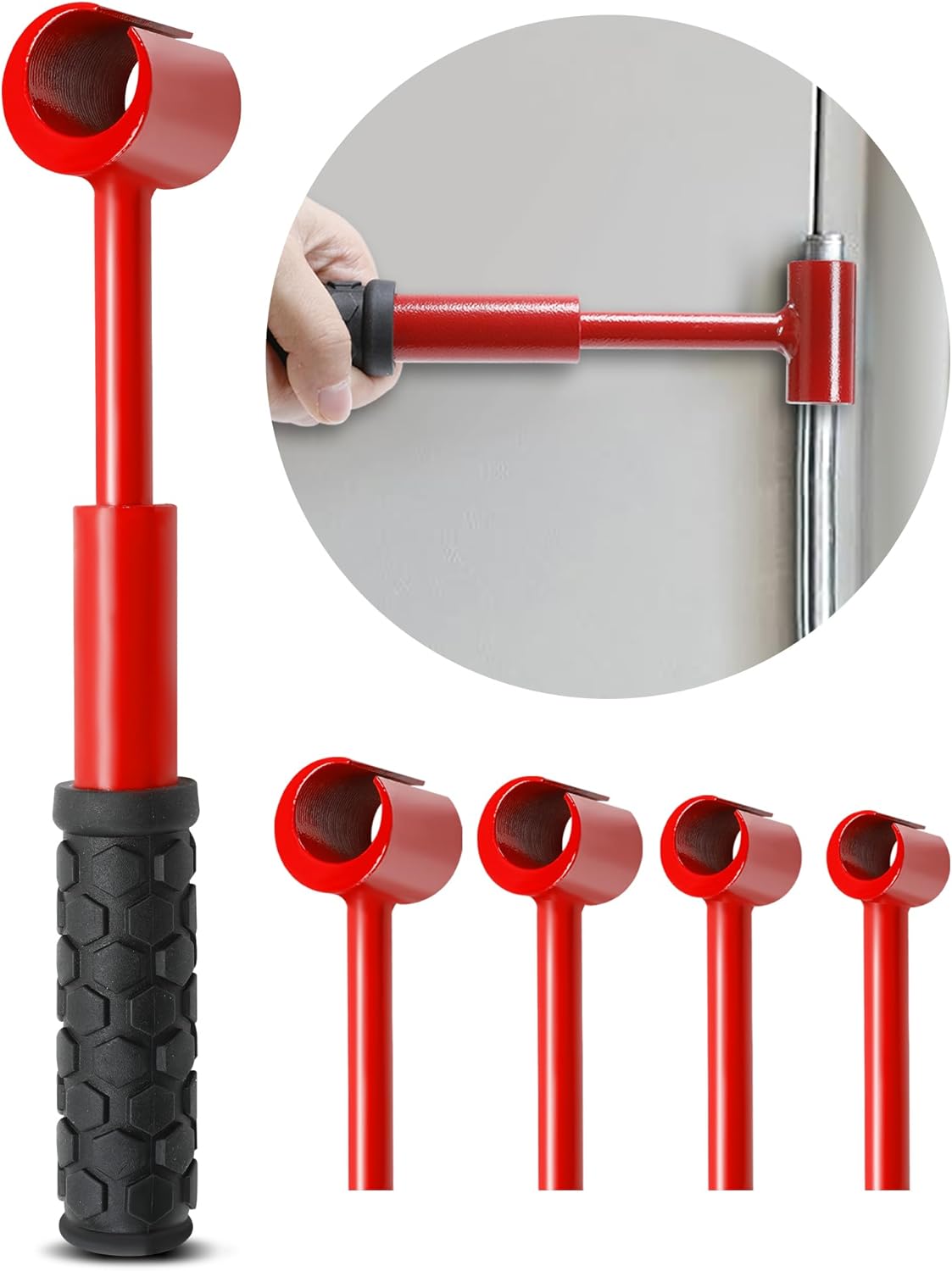 Upgraded Hinge Gap Adjustment Wrench Set, Heavy Door Hinge Adjustment Tool, 4 PCS Hinge Gap Adjusting Wrench, Multi-Size Precision Tool Kit for Door and Cabinet Alignment Red