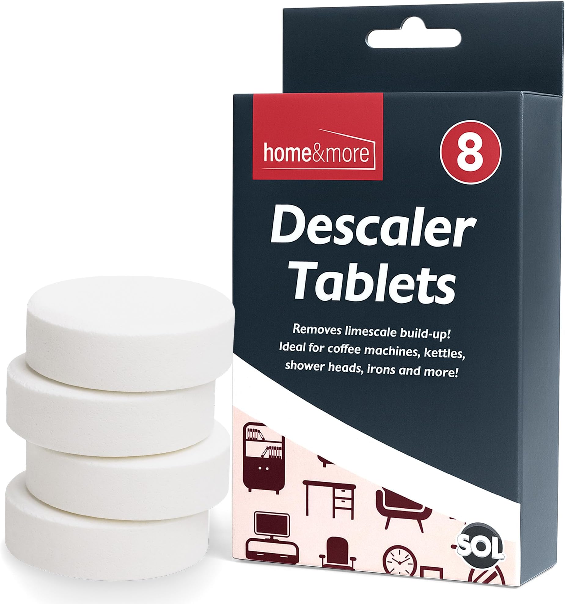 Kettle Descaler Tablets Limescale Remover for Electric Appliances Hard Water Build Up Cleaning Solution for Kitchen Use Suitable for Electric Kettles Coffee Makers and Household Heating Equipment