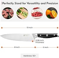 Vista 5 de 3-Piece Kitchen Knife Set – Includes 8” Chef Knife, 7” Nakiri, 3.5” Paring – High Carbon German Stainless Steel Blades, Ergonomic Handle – Versatile