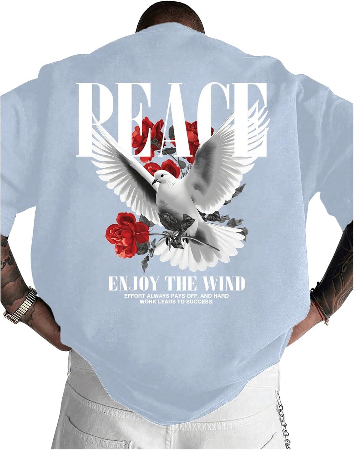 Men's Oversized T Shirt Short Sleeve Crew Neck Graphic Tees Drop Shoulder Summer Tops Streetwear - Image 5