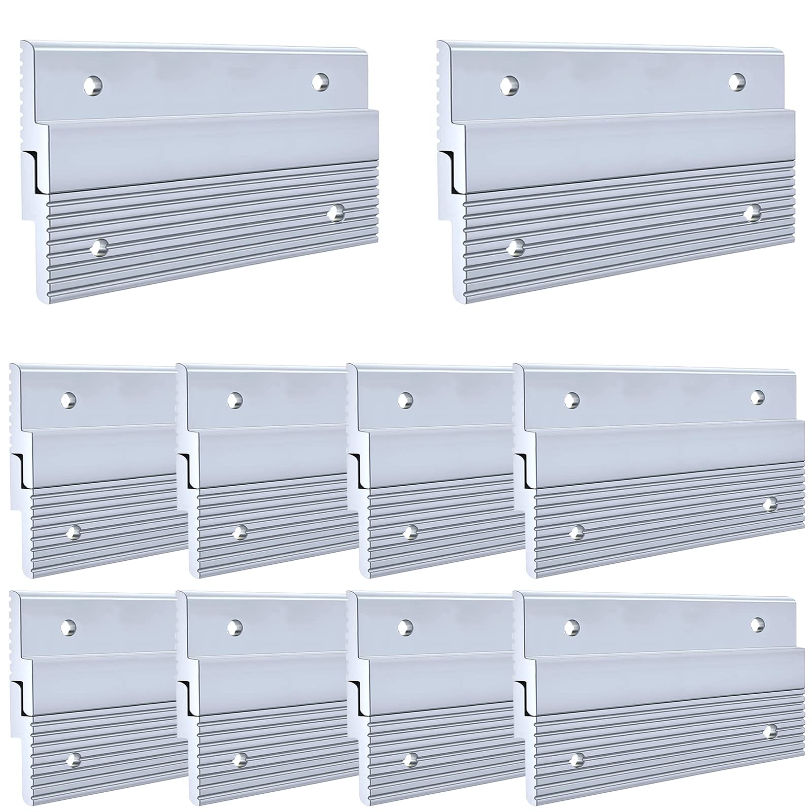 4 inch French Cleat Picture Hanger, Aluminum Mirror Hanging Kit NO Hardware, Ideal for Artwork, Whiteboard, Cabinet, Holds 50 lbs. per Pair, 10 Pair