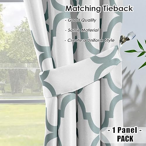 Miniatura 5 de Melodieux - Cortina opaca con aislamiento térmico y ojales, de estilo marroquí, ventana extra ancha, para puerta corrediza de patio, 1 panel (100 x