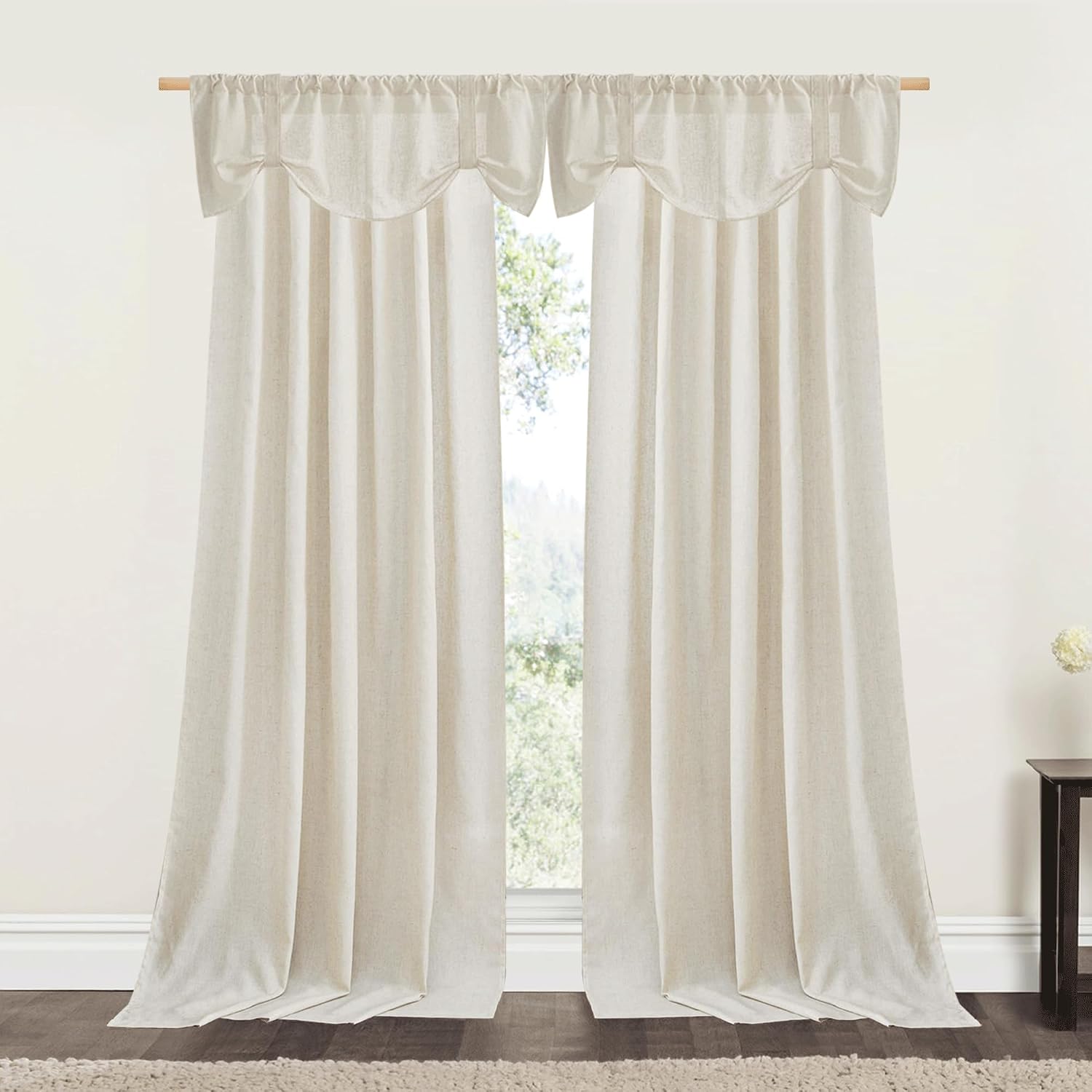 Amazon.com: NICETOWN 2 Panels Rod Pocet & Back Tab 55" x 95" Linen