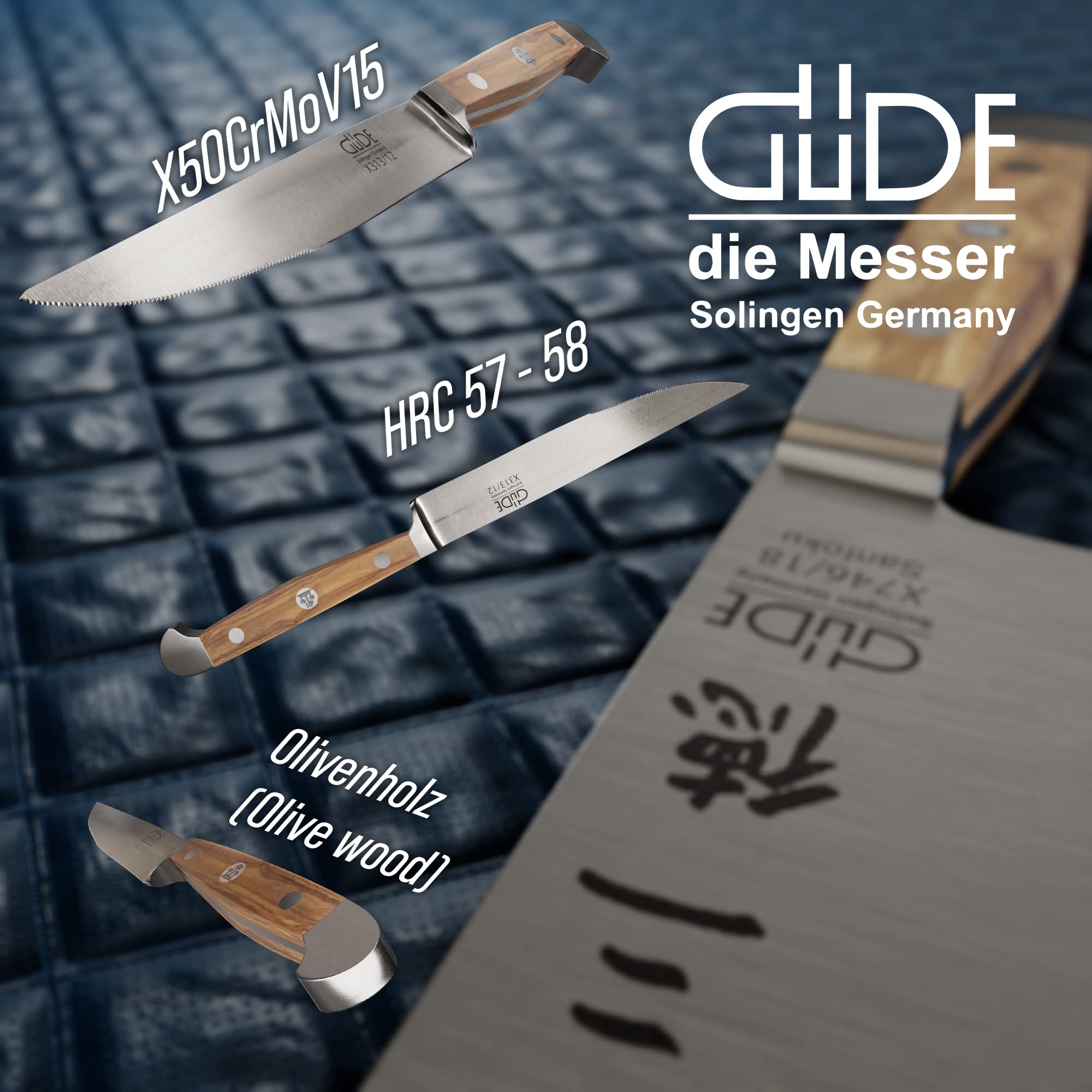 Güde X313/12 - Cuchillo chuletero Alpha Olivo 12 cm Madera de Olivo (h.nr.)