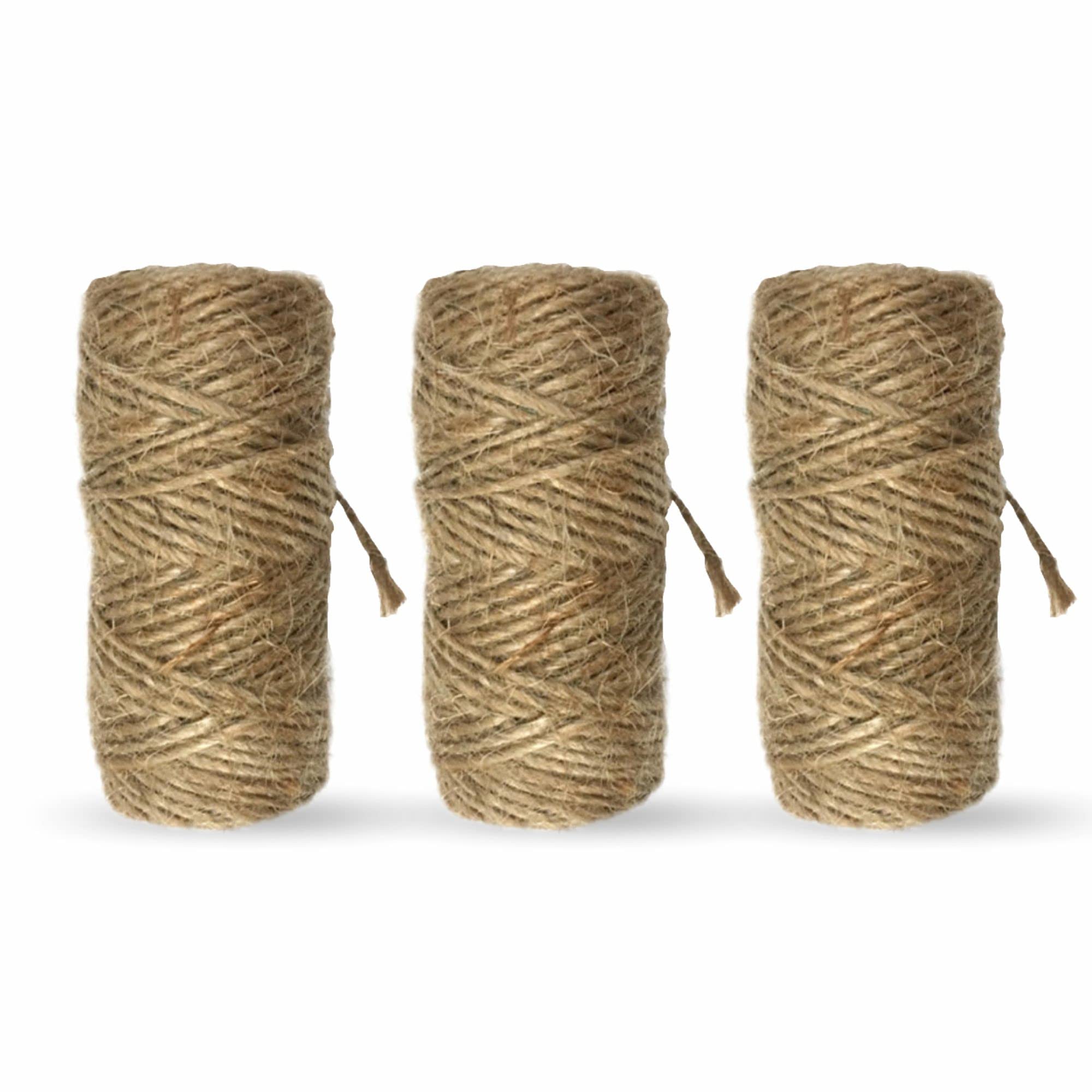 Natural String For (40 METER X 3) Crafts Bakers Horticultural Jute Twine Craft Cord For Crafting Binding Wrapping Packing Floristry Reel Christmas Floral Gardening Gifts Baler