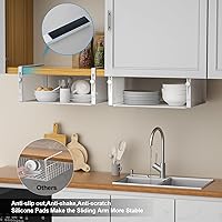 Vista 5 de 2Pack Under Shelf Basket Organizer,Adjustable Hanging Holder for Cabinet Pantry Kitchen Cupboard Desk Counter Bookshelf Organization Add-on Space