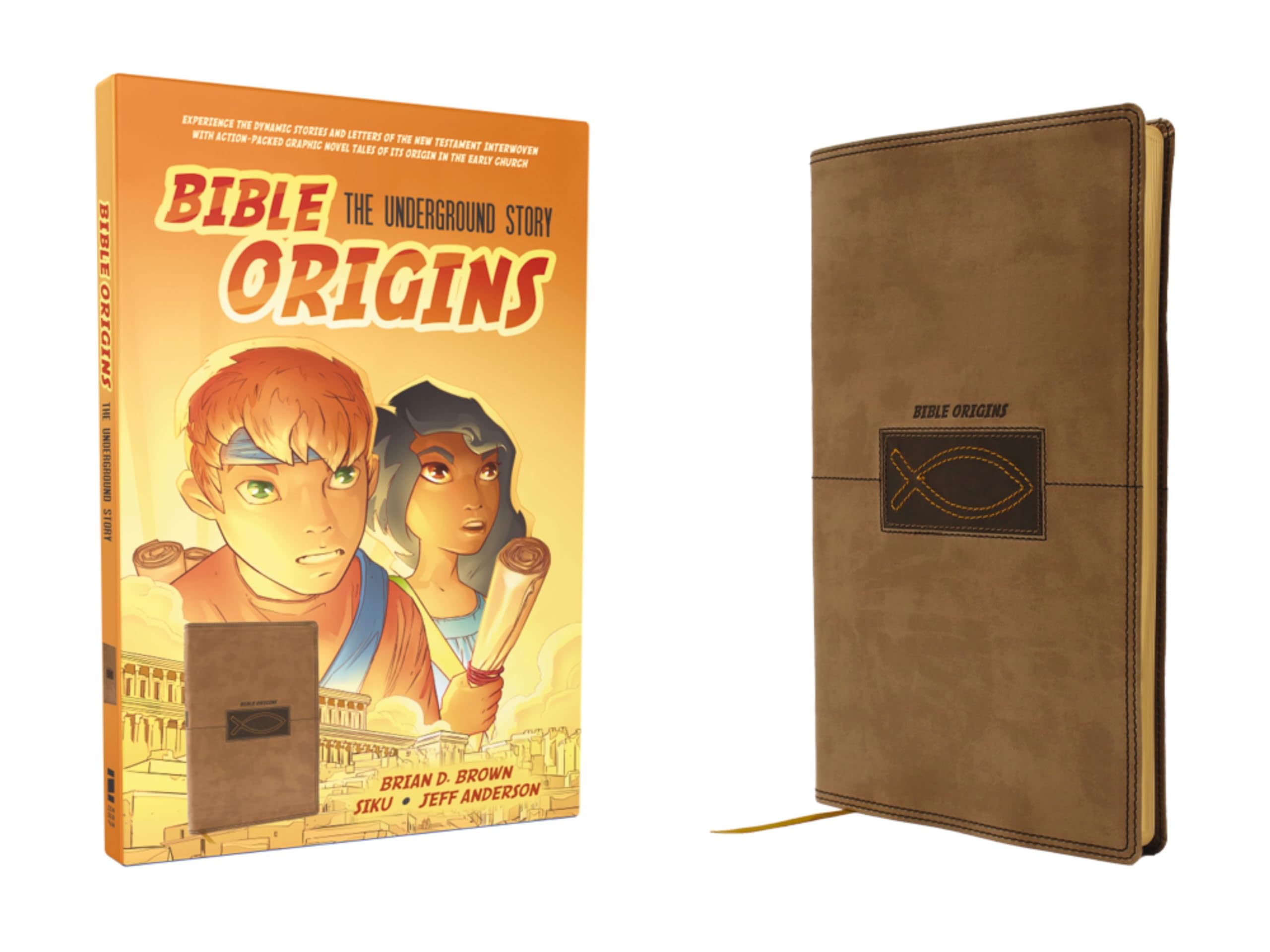 Bible Origins (Portions of the New Testament + Graphic Novel Stories), Leathersoft, Tan: The Underground Story (Best Christian Gift for Kids Ages 8+