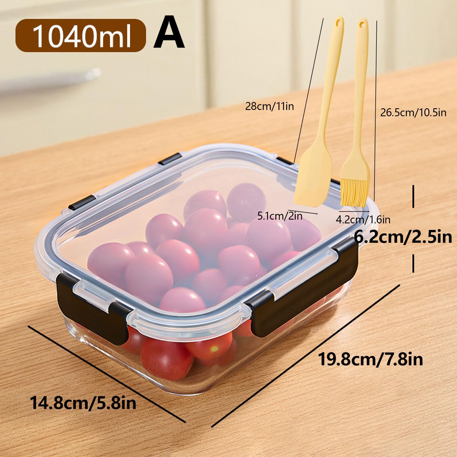 Generisch Lebensmittelsicherer Glasbehälter luftdicht und stapelbar, BPA-frei, ideal für Meal Prep und Gefrierlagerung