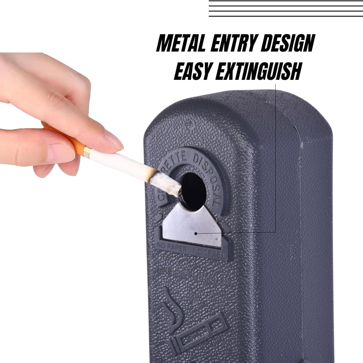 BESEA 2Pack Extra Large Capacity Outdoor Ashtray, 42 Inch Tall Gray Heavy Duty Standing Ash Disposal Bin with 15 Inch Base for Patio, Garden, Hotel, Bar, Restaurant, Office, Outdoor Areas
