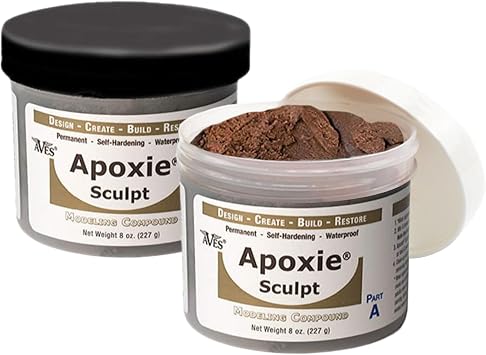 Aves Apoxie Sculpt - 2 Part Modeling Compound A & B - 1 Pound, Apoxie Sculpt for Sculpting, Modeling, Filling, Repairing, Simple to Use and Durable Self-Hardening Modeling Compound - Bronze