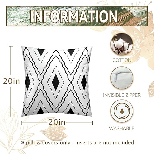 Miniatura 7 de Fundas de almohada bohemias en blanco y negro, fundas de almohada geométricas, fundas de almohada abstractas, fundas de almohada modernas y