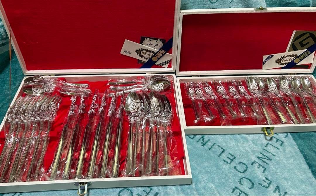 ラッキーウッド 18-10 マリエッタ 40本 カトラリー フルセット