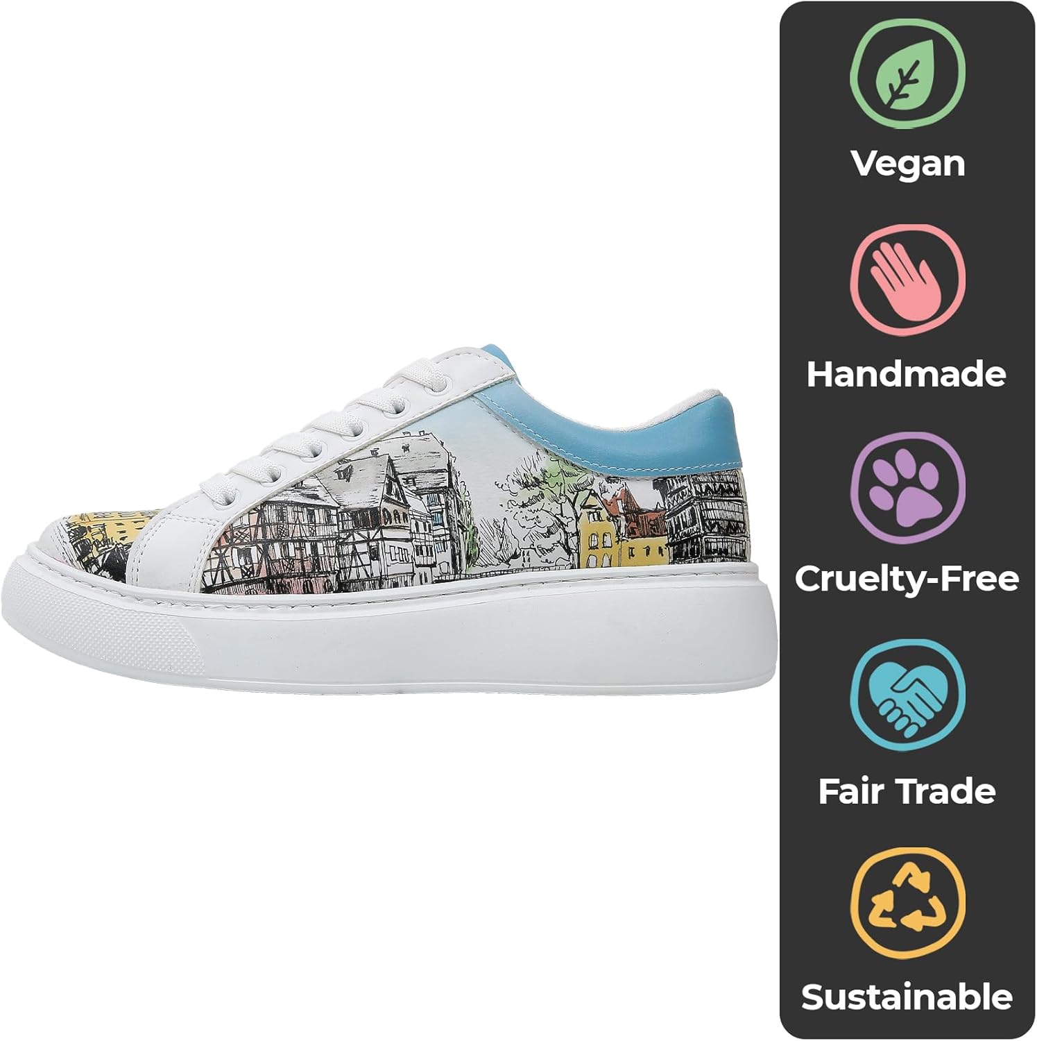 DOGO Wedge Platform Sneakers for Women - Handmade Vegan Leather, Unique Chunky Sneakers - Image 4