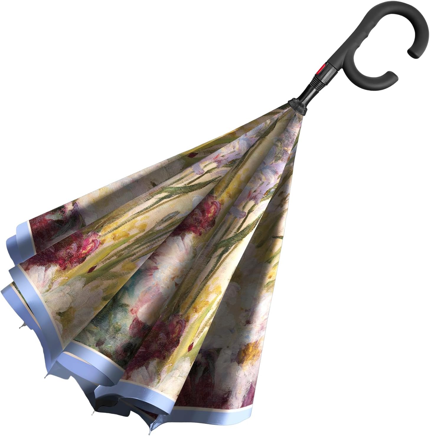 RainCaper Reverse Inverted (inside-out) Windproof Fine Art Reverse-opening Upside Down Umbrella with C-shaped Handsfree Handle Umbrella