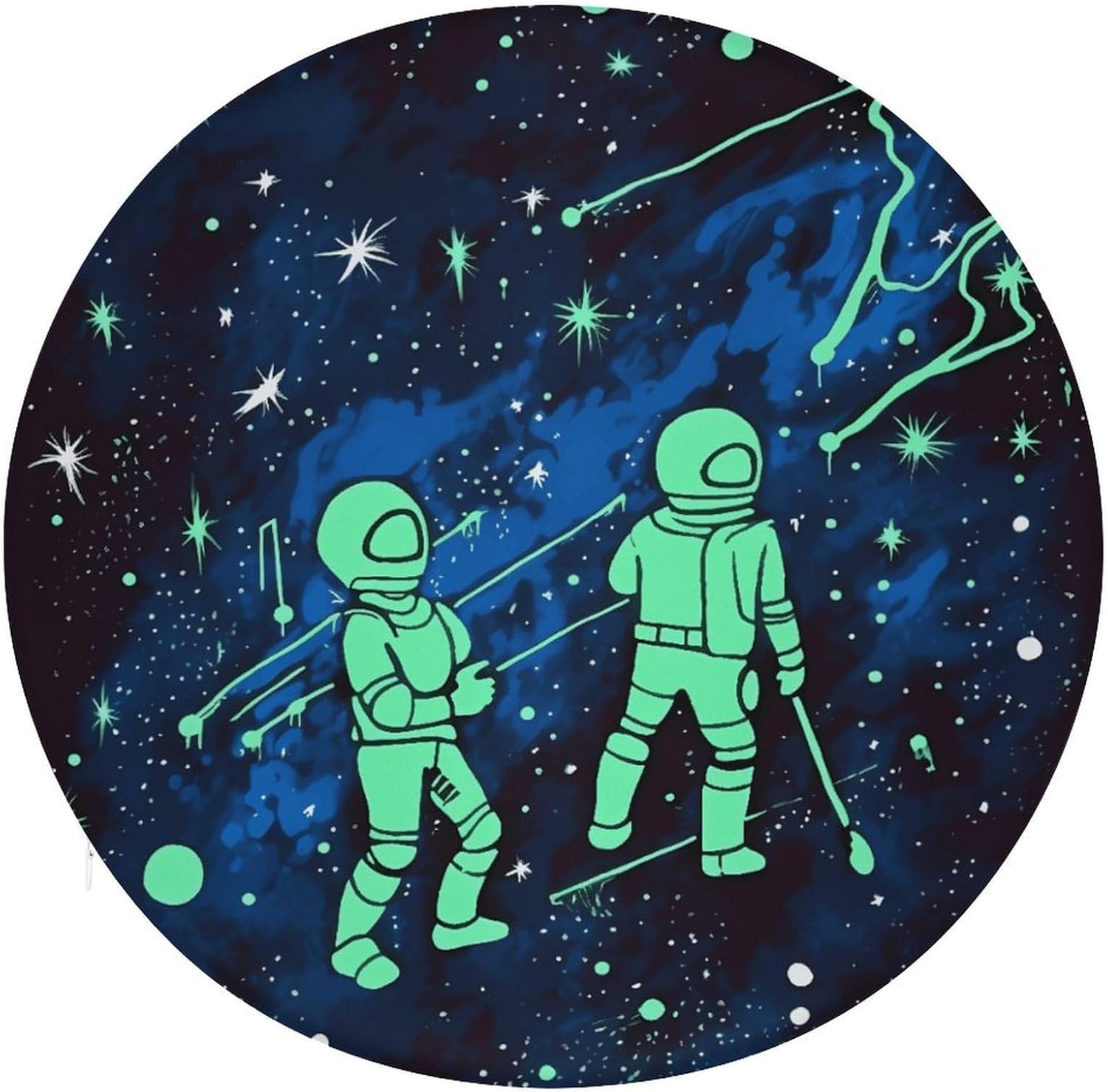 Glow in The Dark Round Cushion Memory Foam Seat Cushions 15In Comfort Meditation Floor Pillow Anti Slip Soft Stool Cushion Chair Pad for Tatami Living Room Yoga