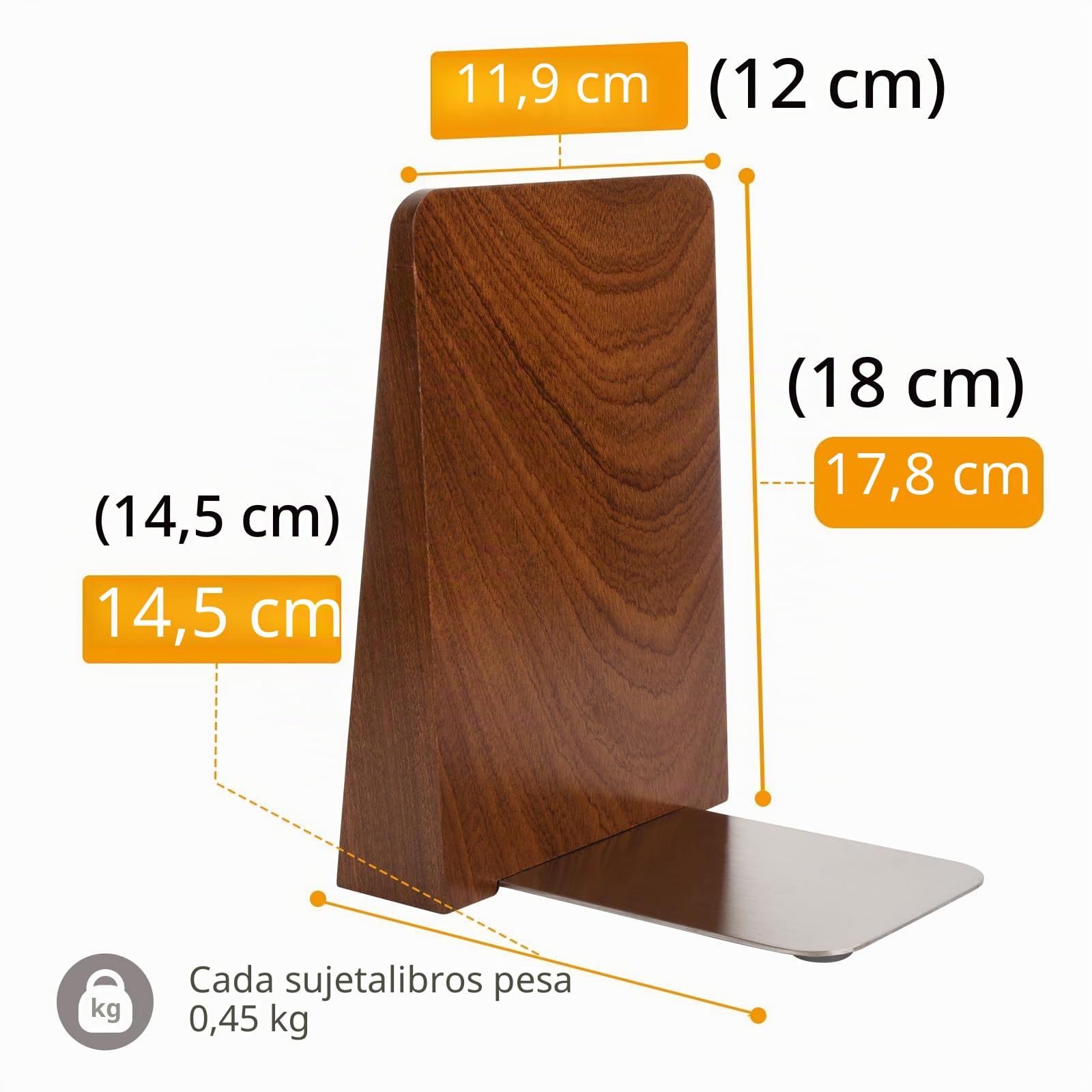 Sujetalibros De Madera Hechos a Mano para sostener Libros, Sujetalibros Estanteria Grandes y Resistentes para Estantes, Extremo Decorativo Sujeta para Libros