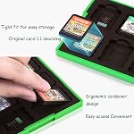 doepeBAE étui pour cartes de jeu pour Nintendo Switch, support portable pour cartes de jeu, étui de rangement rigide, organisateur de cartes Switch grande capacité avec 12 emplacements (M Vert)