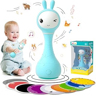 alilo Smarty Bunny Musical Rattle: Light-Up Toy with Color Recognition for Infants 0-24 Months