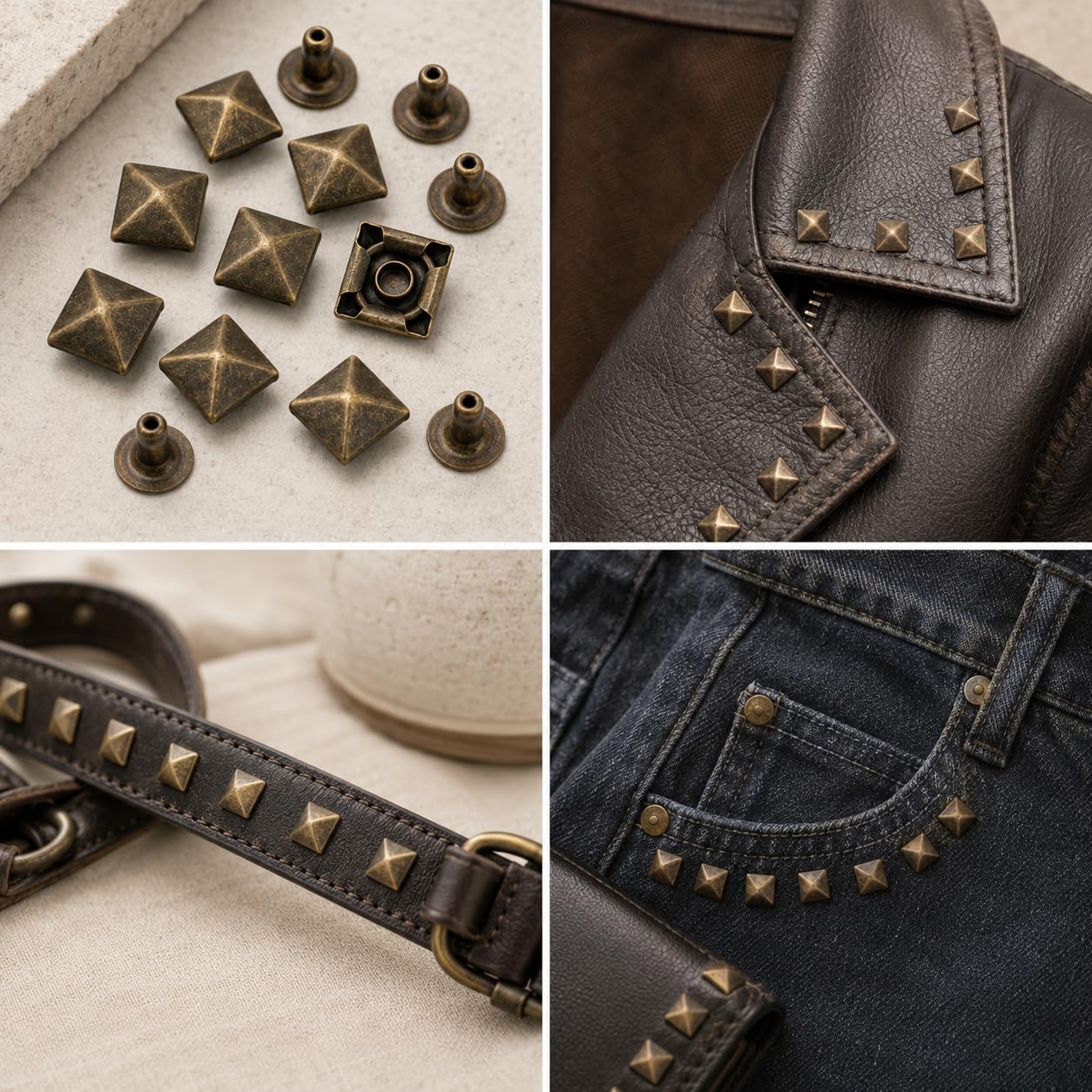 Amazon.com: CRAFTMEMORE 100pcs Spike Rivet Pyramid Rapid Rivet