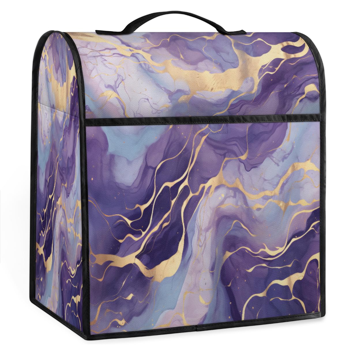 Coffee Maker Cover Abstract Purple Marble Kitchen Appliance Covers Small Appliance Covers Blender Cover Juicer Cover Dust Covers for Kitchen Appliances with Top Handle and Pockets,Washable,C516