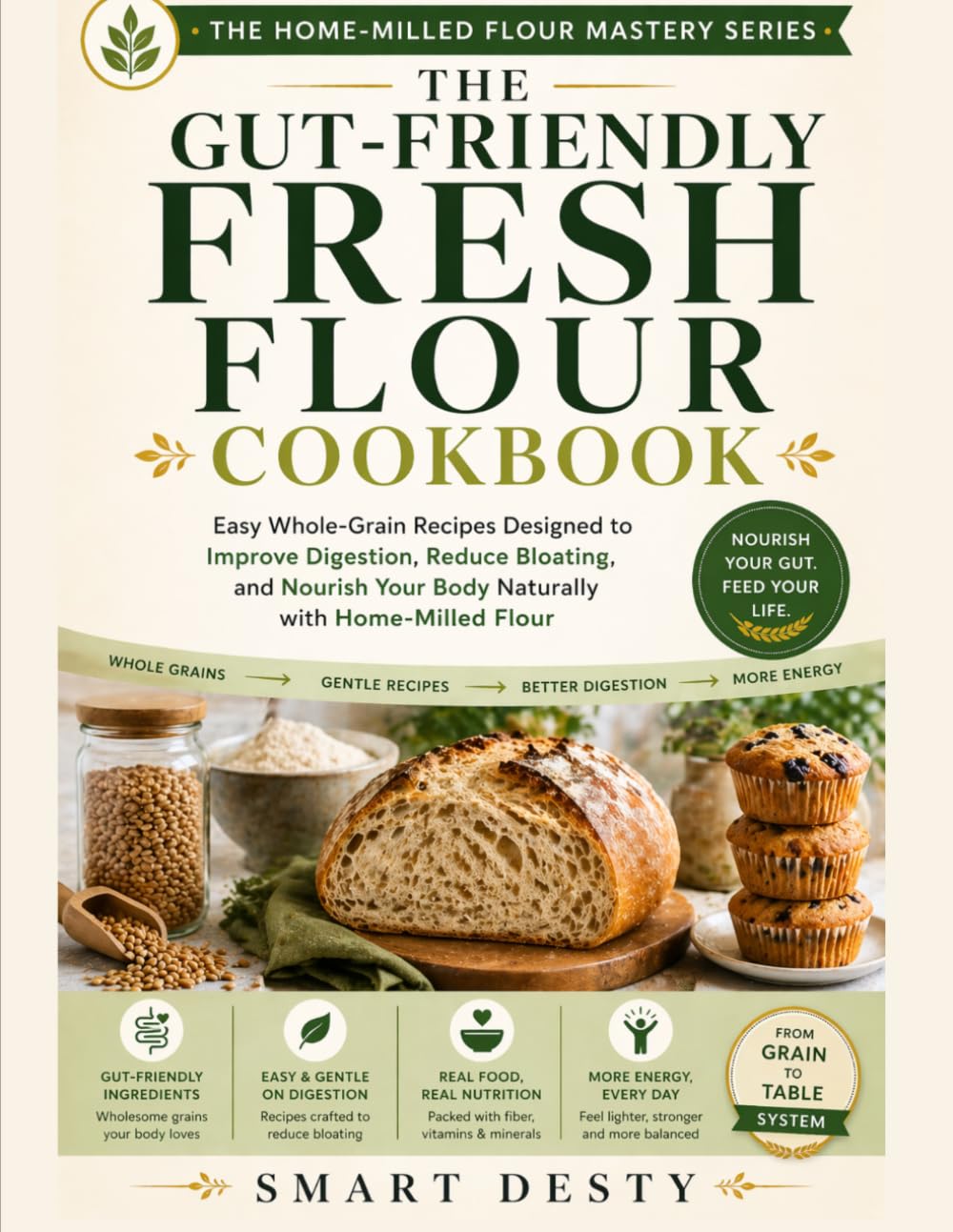 THE GUT-FRIENDLY FRESH FLOUR COOKBOOK: Easy Whole-Grain Recipes Designed to Improve Digestion, Reduce Bloating, and Nourish Your Body Naturally (The Home-Milled Flour Mastery Series)