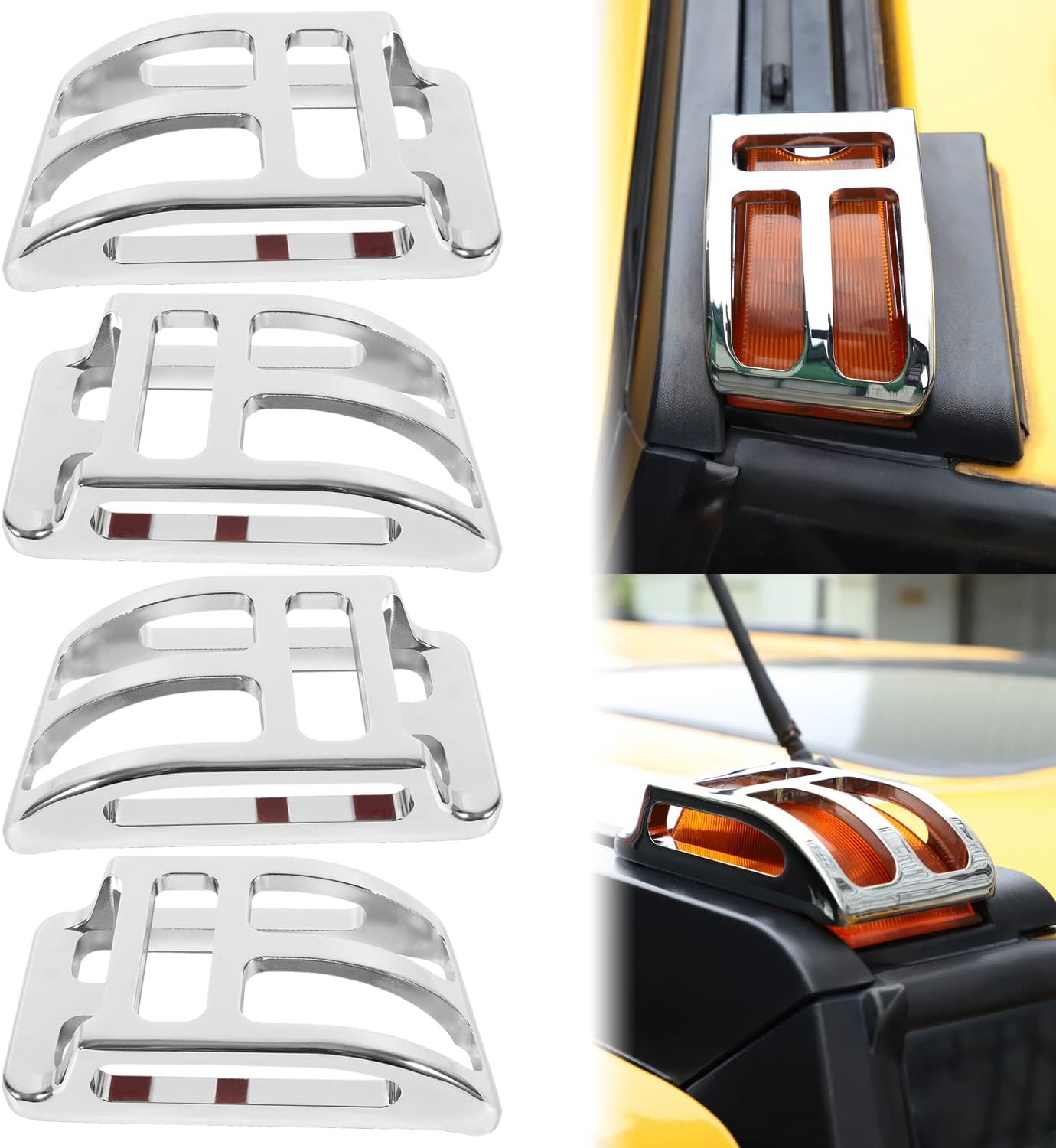 Bzumperyz Chrome Billet Top Corner Marker Light Guards