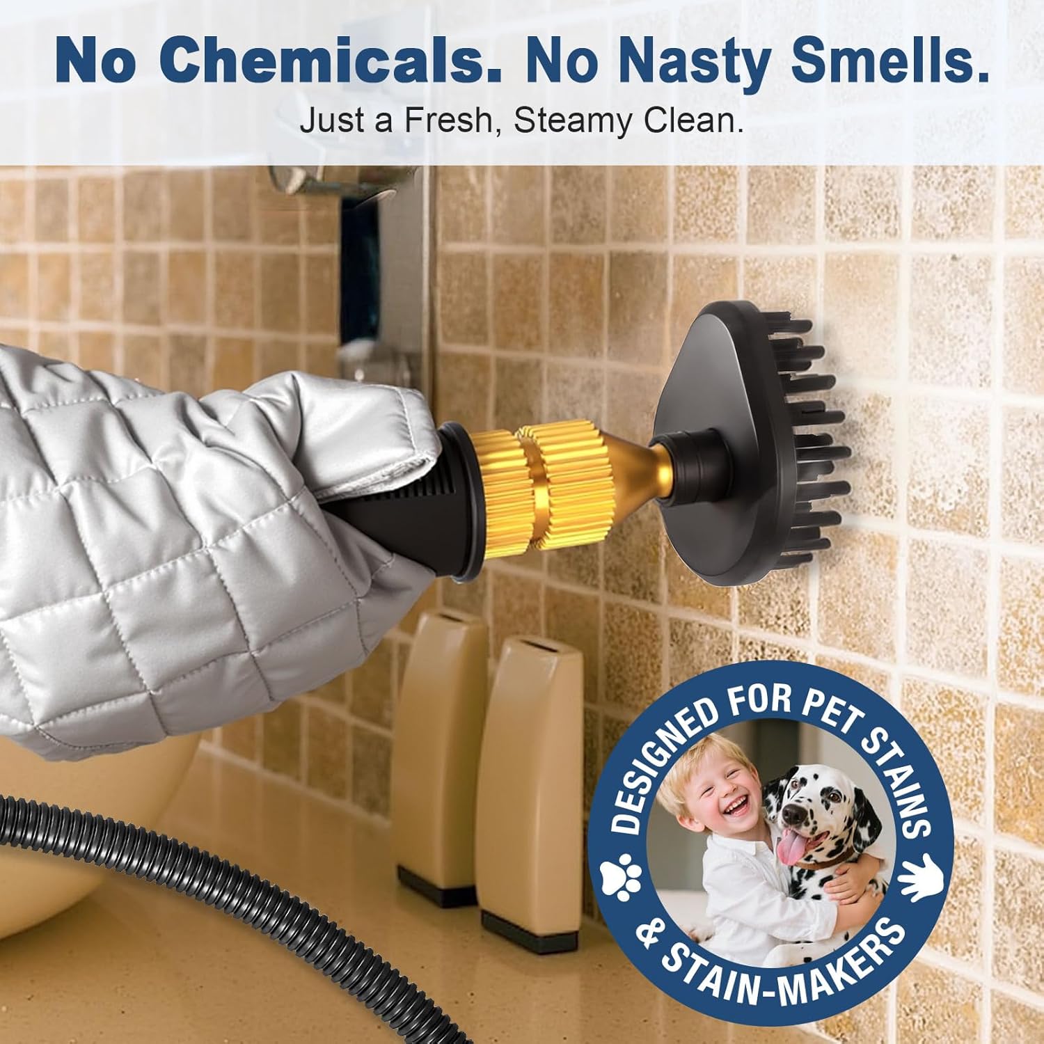 Steam Cleaner, 6-Level Adjustable, 10s Heat-Up, 1200ML Large Tank, 2500W Portable Steamer for Cleaning with Multi-Surface Accessories, Handheld Steam Cleaner for Home & Car, Dirt, Grease, Grout,Tile