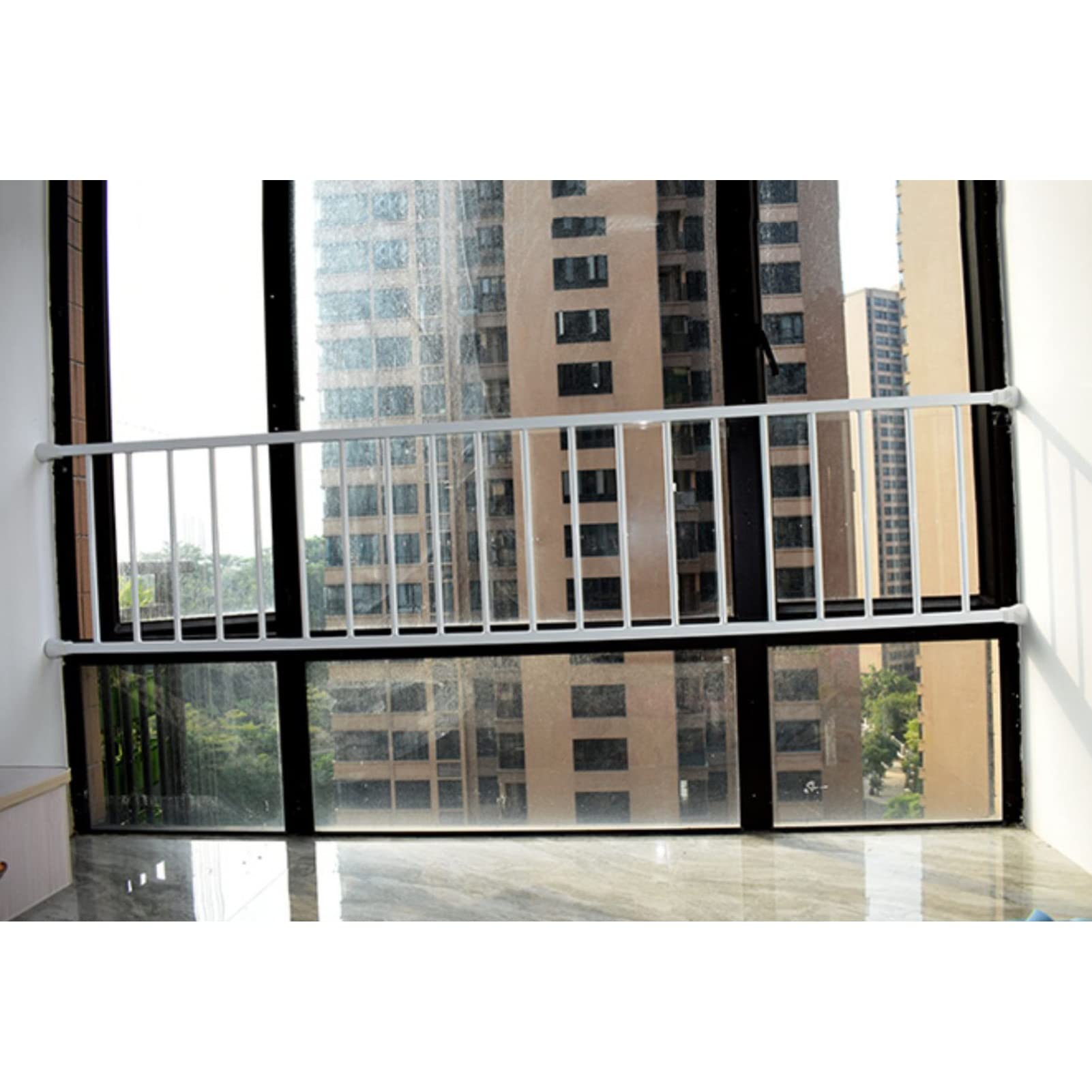 Barras de seguridad para ventanas, tiras antirrobo, protección para balcón, protección interior, tamaños personalizados (color: altura 40 cm, longitud 80 cm), mejora la seguridad del hogar