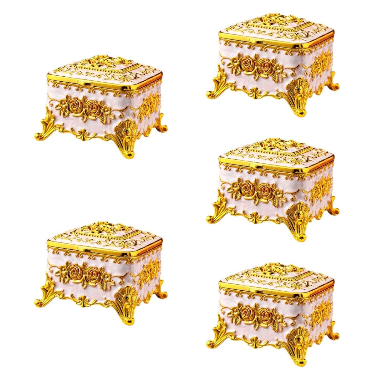 Ciieeo 5Pcs Boîte Boîte À Bijoux Organisateur De Trousse De Maquillage Décorer Des Écrins Organisateur De Bijoux Pour Les Filles Boîtes À Bibelots Étui À Bijoux Organisateur De Bijoux