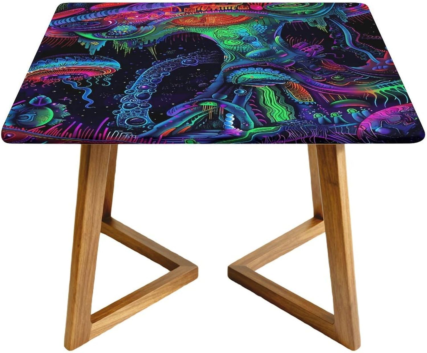 Trippy Psychedelic Backdrop Square Tablecloth Print Table Cloths Table Cover Wedding Party Holiday Decor