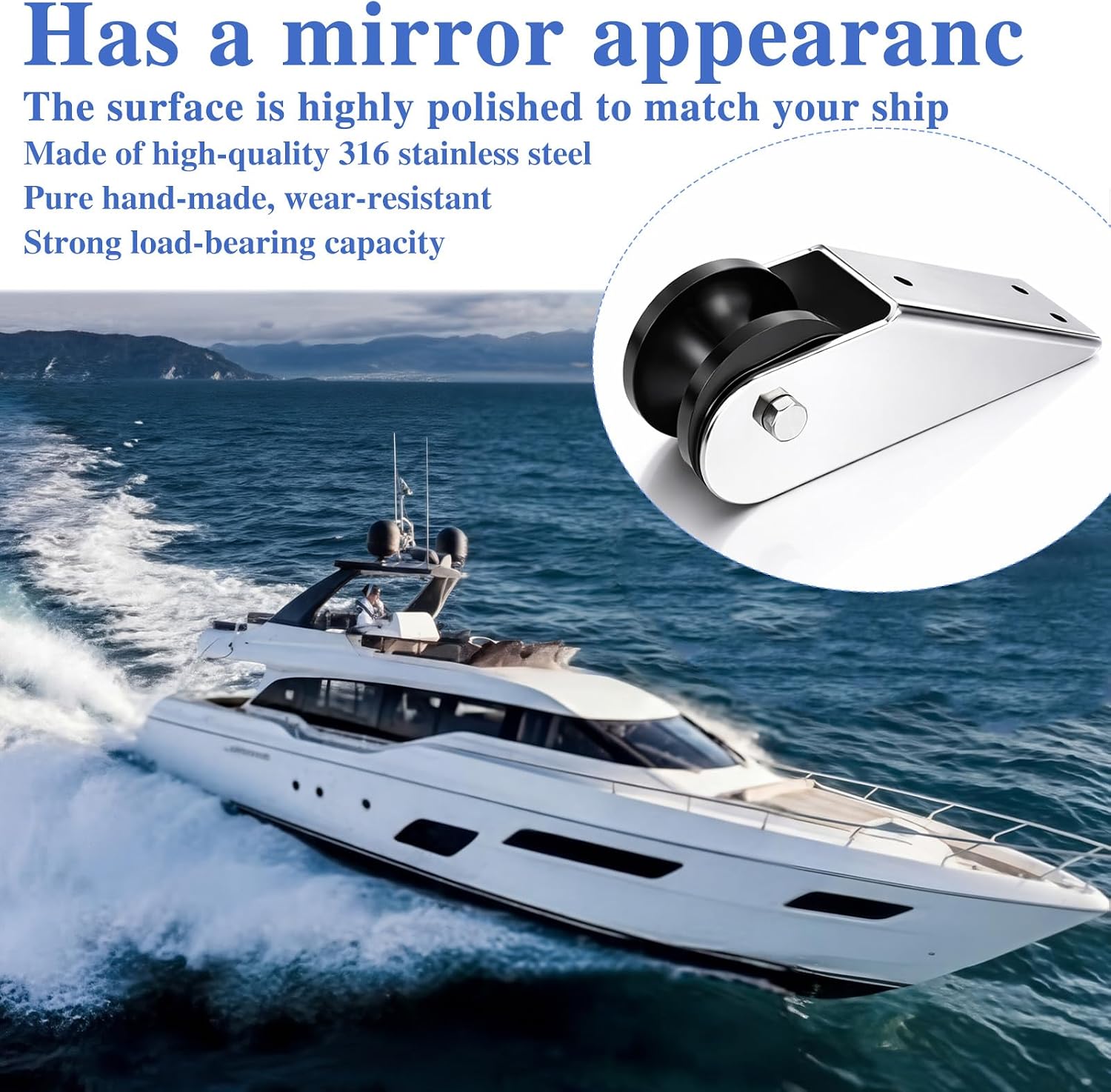 LEIFIDE 2 Pack 304 Stainless Steel Boat Anchor Brackets, Bow Anchor Roller, Mirror Polished, Easy Install for Fishing Boat Yacht Inflatable Vessel