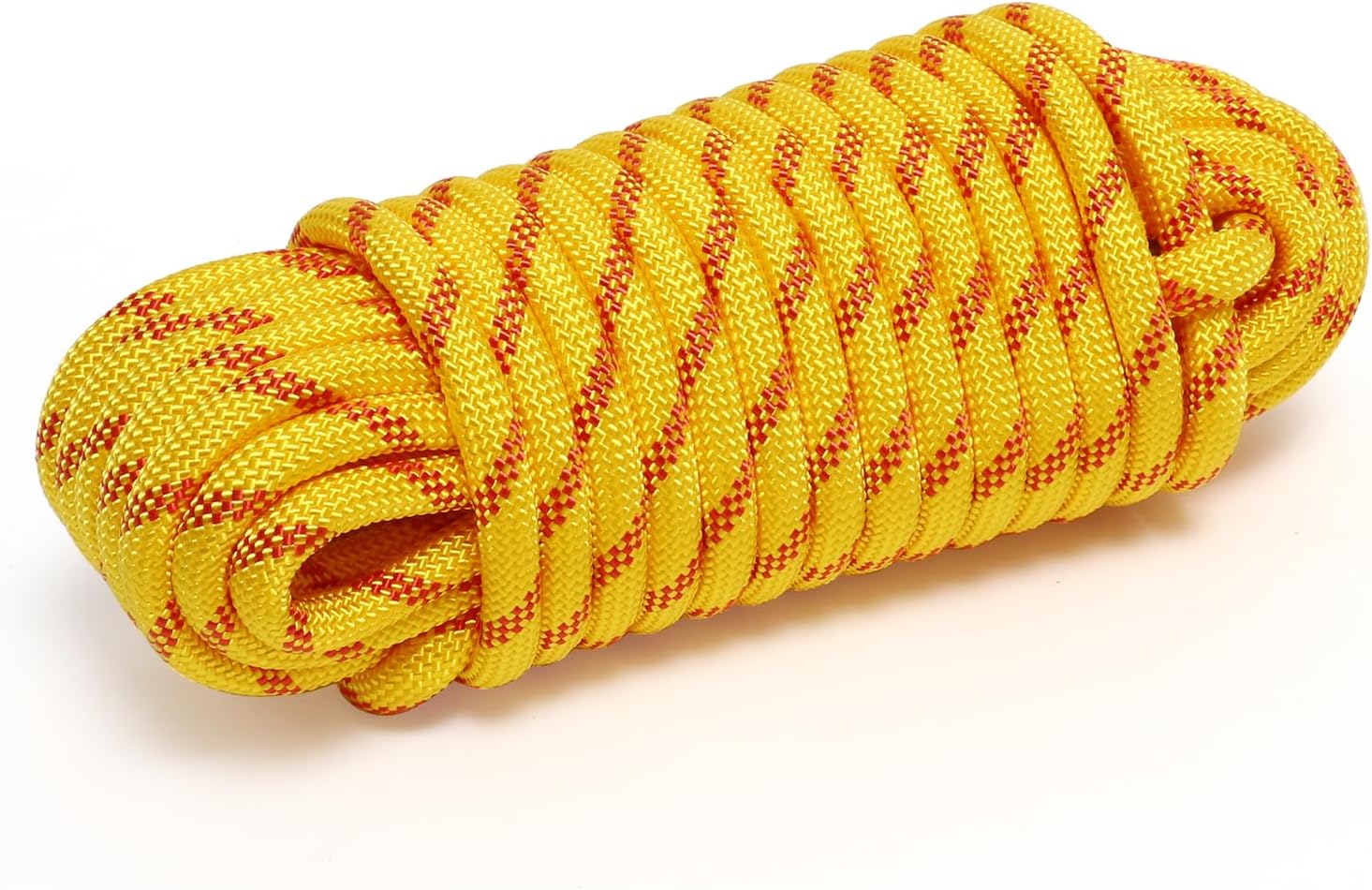 Arborist Rope, 1/2 Inch x 100 Feet Double Braided Climbing Rope Polyester for Outdoor, Climbing, Hiking, Swing, Tree Work, Halyard, Sailing etc(Yellow)