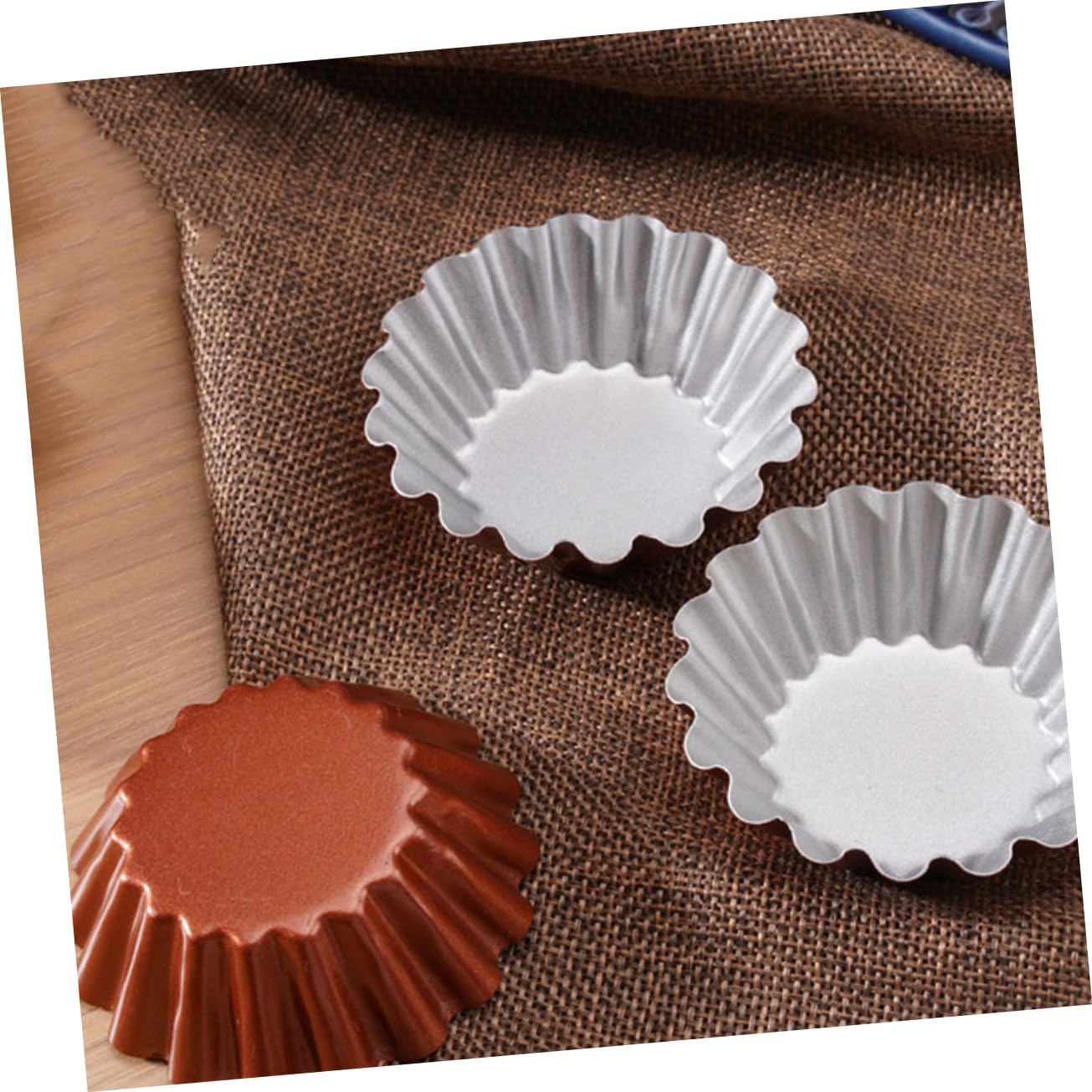 Cabilock 18pcs Carbon Steel Tart Mold Multi-function Baking for Muffins Pies and Desserts Non- to Baking Accessory