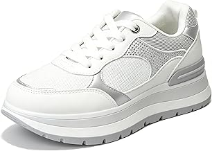 WSC260168IT Women's Breathable Platform Sneakers with Metallic Details Comfortable Casual Shoes with Cushioned Sole Non-Slip for Everyday Use
