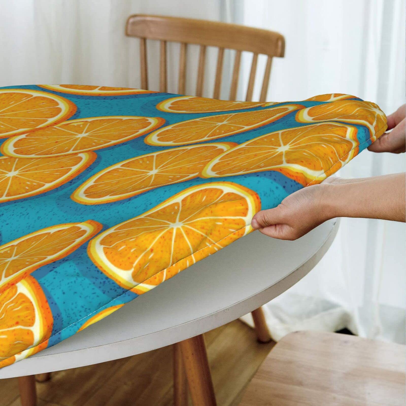 Runde Tischdecke Mit Elastischem Rand – Abwaschbar, Für Tische Ø 114–142 Cm, Outdoor & Indoor