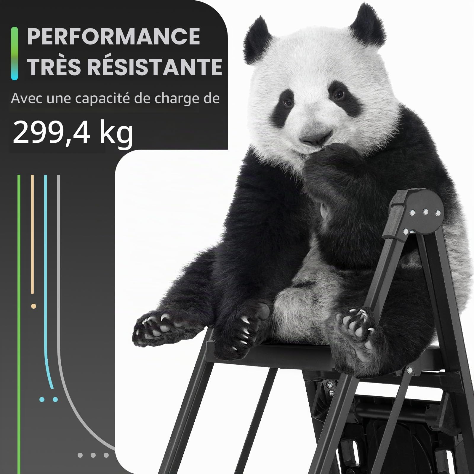 XinSunho Escabeau 5 Marches, Échelle Pliable 200 kg avec Plateau à Outils | Poignée rotative, marches antidérapantes, 200 kg, acier robuste, pliage compact pour maison, garage et bricolage